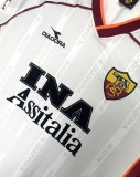 1999-00 Mens Retro  Roma  white away Long sleeve Jersey