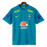 2021  Mens Brazil Retro lake blue soccer Jersey
