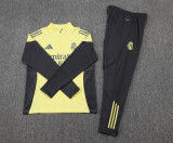 2025-26 Kids Real Madrid yellow Half Pull Tracksuit
