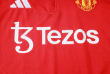 2025-26 KIDS Manchester United red Half-pull Tracksuit