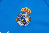 2025-26 Kids Real Madrid blue Half Pull Tracksuit