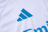 2025-26 Kids Real Madrid white blue Half Pull Tracksuit