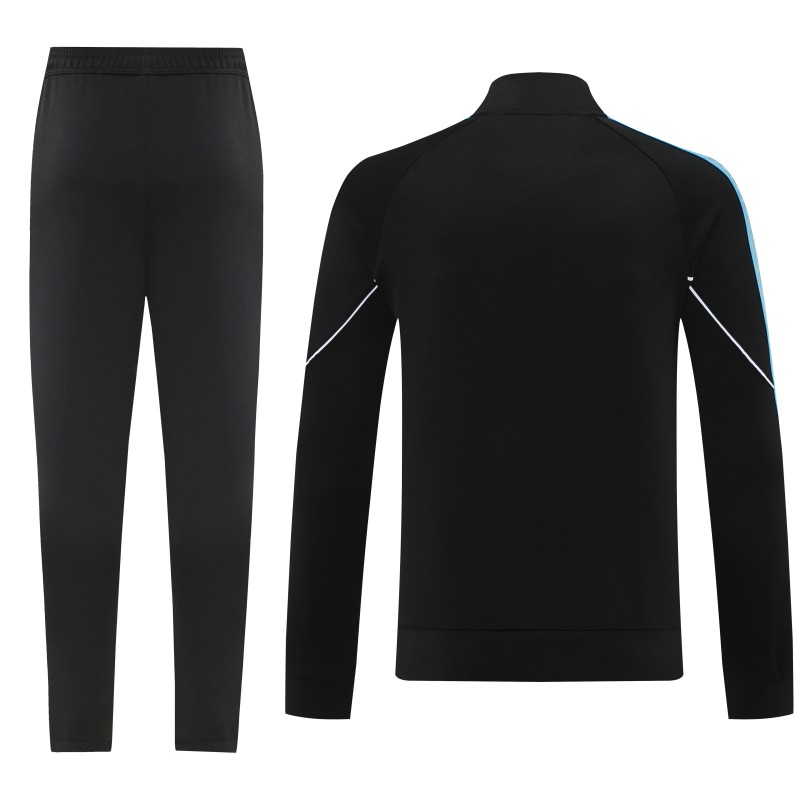 2025-26 Mens Marseille black jacket  Tracksuit