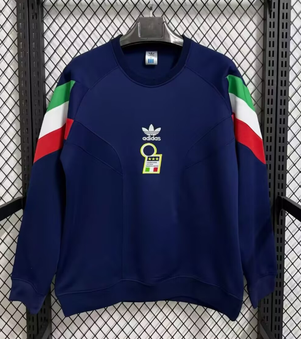 2025-26 Mens Italy blue Hoodie (无帽卫衣)