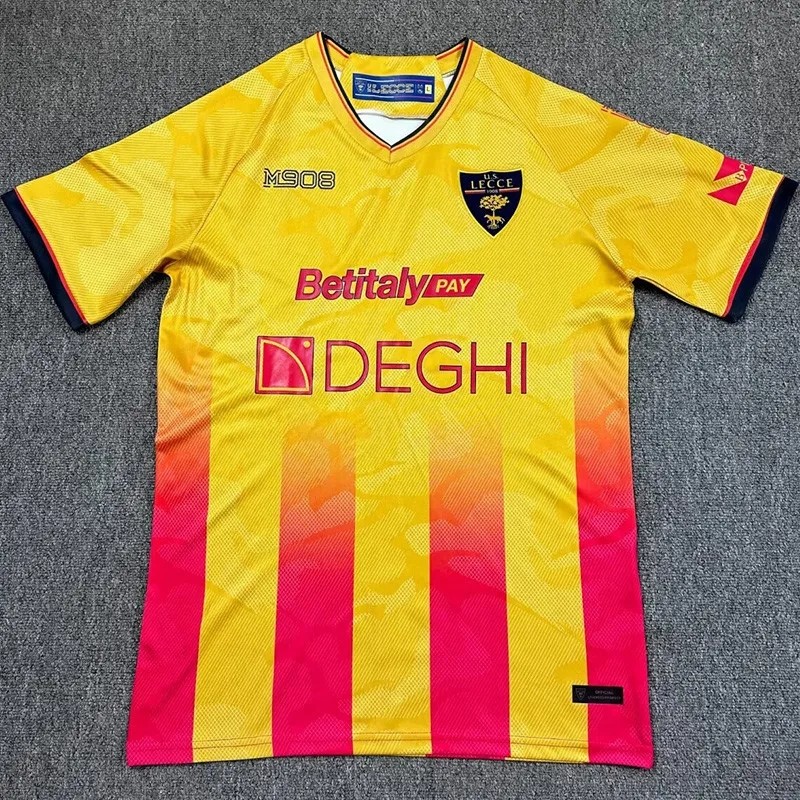 2025-26 Mens Lecce home yellow Soccer Jersey
