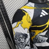 2025-26 Mens Real Madrid White Black Joint Edition Player long sleeve soccer jersey