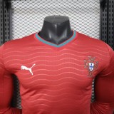 2026 Mens Portugal home red Player long sleeve Soccer Jersey