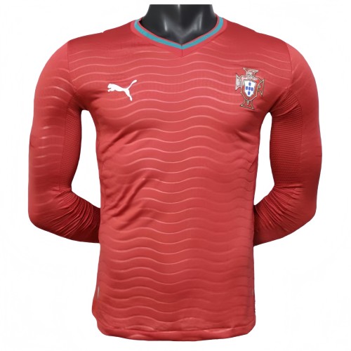 2026 Mens Portugal home red Player long sleeve Soccer Jersey