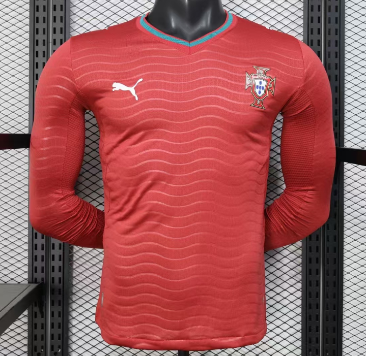 2026 Mens Portugal home red Player long sleeve Soccer Jersey