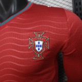 2026 Mens Portugal home red Player long sleeve Soccer Jersey