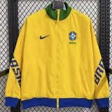 2025-26 Brazil Yellow Ｗaterproof Retro windbreaker