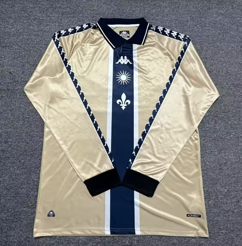 2025-26 Mens Versailles Special Edition  Long Sleeve yellow Fans Soccer Jersey