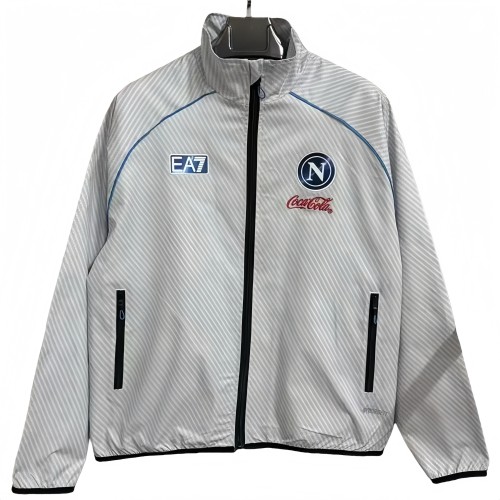2025-26 Mens Napoli Grey White Embroidery Windbreaker