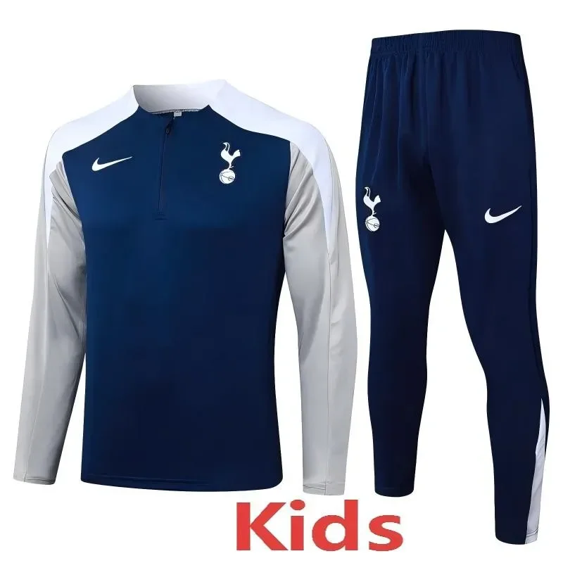 2025-26 Kids Tottenham Hotspur royal blue Half pull Tracksuit #E25184