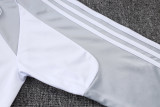 2025-26 Kids Real Madrid Half-pull gray white Tracksuit #E25182