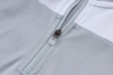 2025-26 Kids Real Madrid Half-pull gray white Tracksuit #E25182