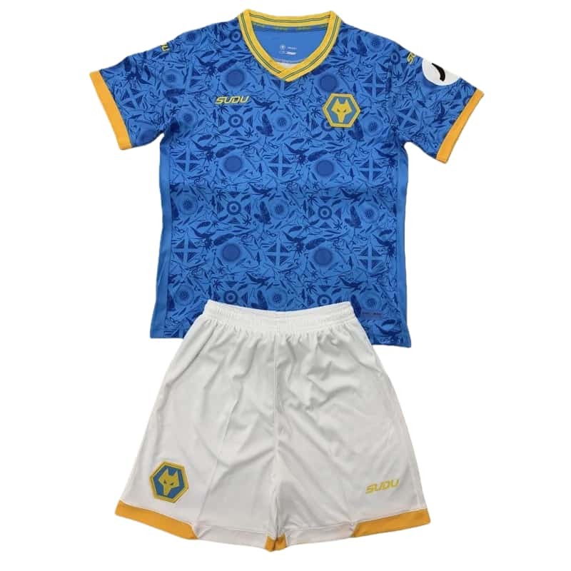 2025-26 Kids Wolves Third away blue soccer Jersey