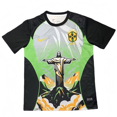 2025-26 Mens Brazil Goddess Edition Green soccer jersey