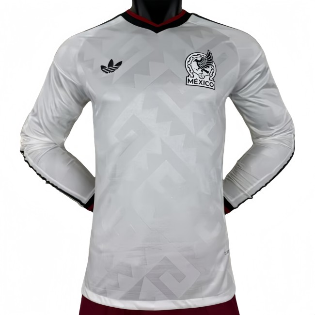 2026-27 Mens Mexico away white Player version long sleeve soccer jersey