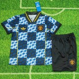 2025-26 KIDS  Manchester United Blue Grey Special Edition  soccer Jersey
