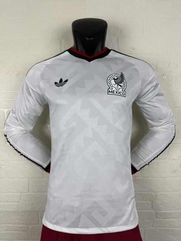 2026-27 Mens Mexico away white Player version long sleeve soccer jersey