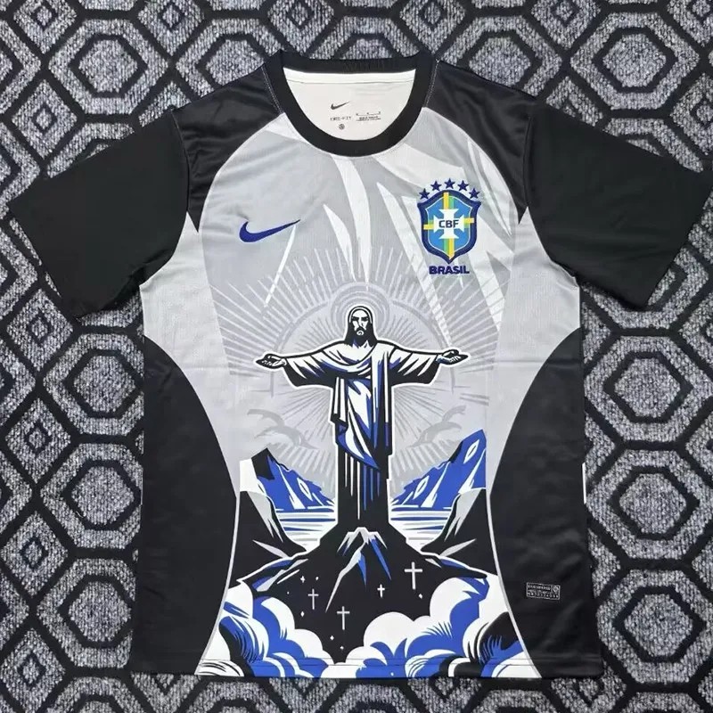 2025-26 Mens Brazil Goddess Edition Grey soccer jersey