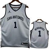 25-26 SA Spurs WEMBANYAMA #1 Grey Top Quality Hot Pressing NBA Jersey