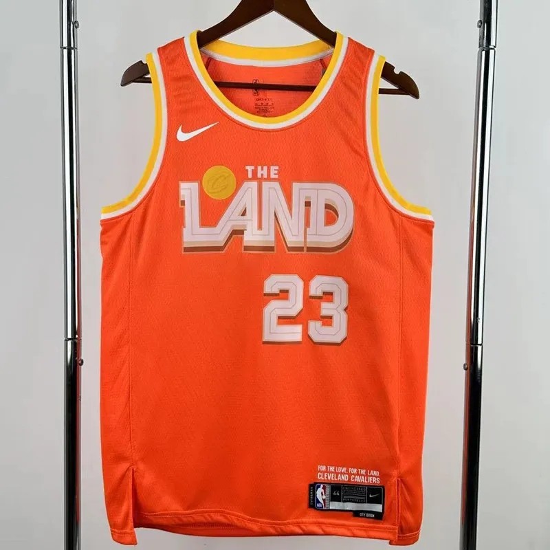25-26 Cleveland Cavaliers JAMES #23 Orange City Edition Top Quality Hot Pressing NBA Jersey