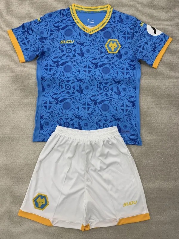 2025-26 Kids Wolves Third away blue soccer Jersey