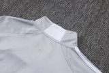 2025-26 Kids Real Madrid Half-pull gray white Tracksuit #E25182