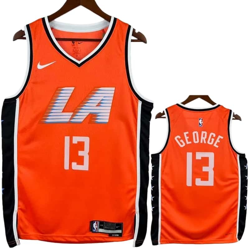 25-26 Clippers GEORGE #13 Orange City Edition Top Quality Hot Pressing NBA Jersey