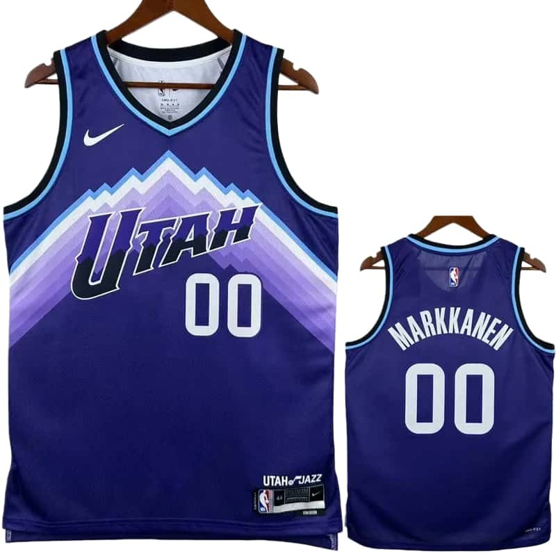 25-26 JAZZ MARKKANEN #00 Purple Top Quality Hot Pressing NBA Jersey