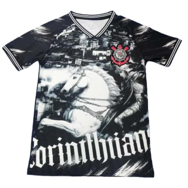 2025-26  Mens Corinthians Pre-match Black  Soccer Jersey