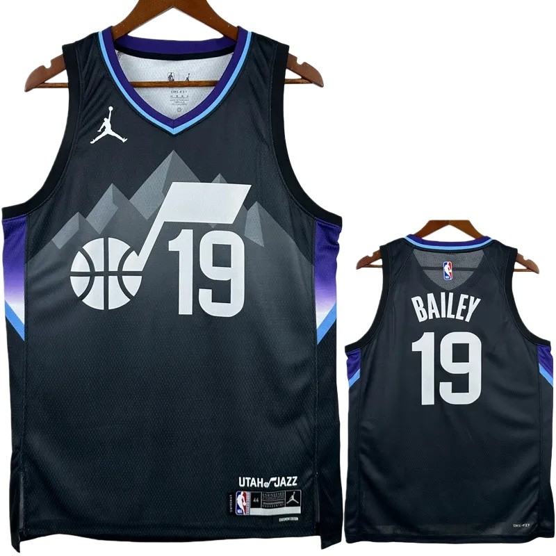 25-26 JAZZ BAILEY #19 Black Top Quality Hot Pressing NBA Jersey (Trapeze Edition) 飞人版