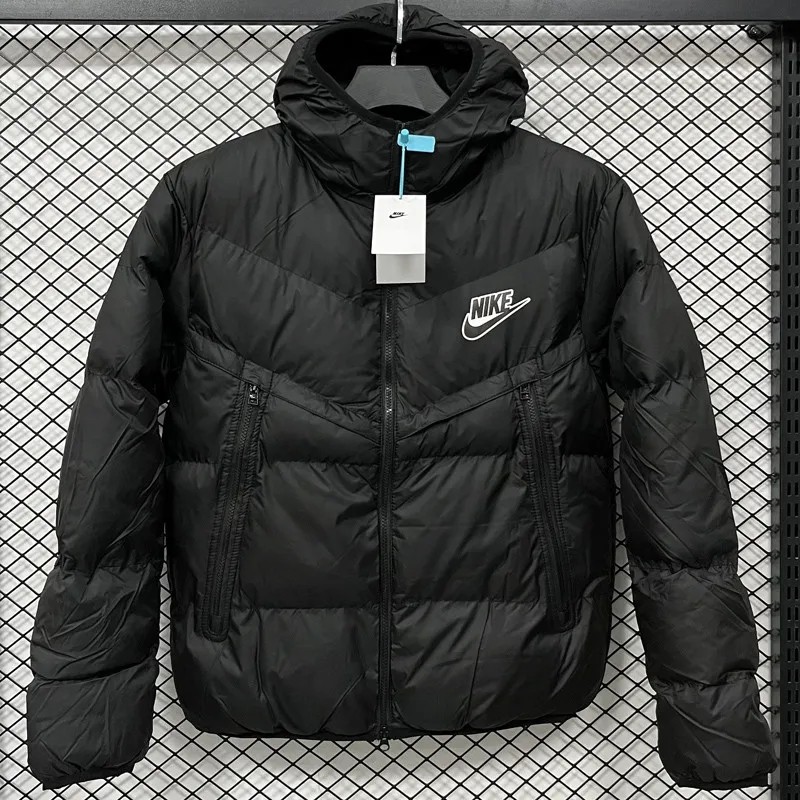 2025-26 NK Black Hooded Cotton Coat CV003