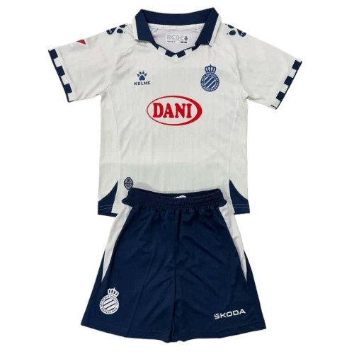 2025-26 Kids  RCD Espanyol Away white Soccer Jersey