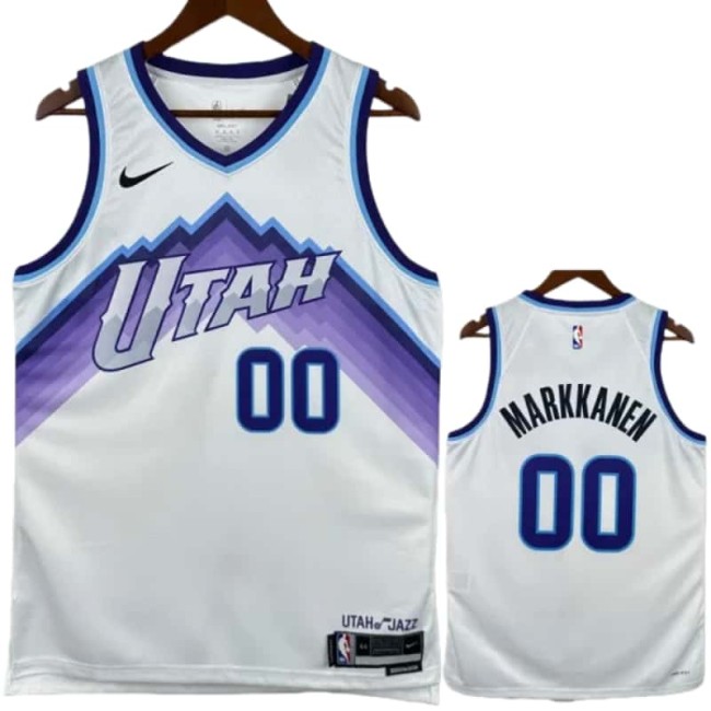 25-26 JAZZ MARKKANEN #00 White Top Quality Hot Pressing NBA Jersey