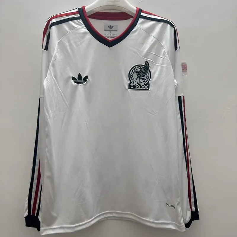 2026-27  Mens Mexico away white  long sleeve soccer jersey