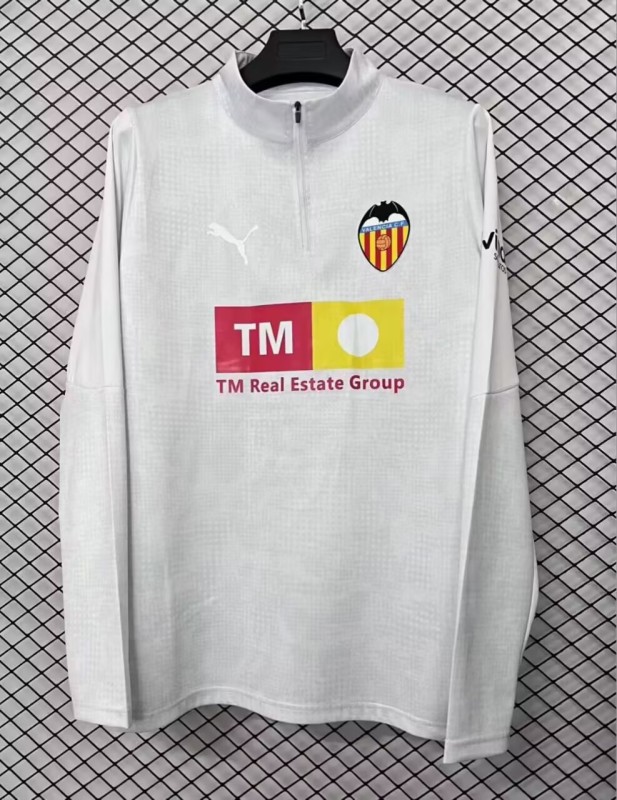 2025-26 Mens Valencia white Half Pull Sportswear Top