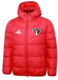 2025-26 Mens Sao Paulo red Hooded Jacket  Cotton Coat