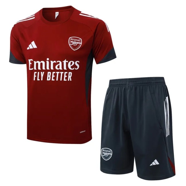 2025-26 Mens Arsenal Jujube red Training Short Suit #D25243