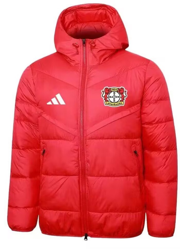 2025-26 Mens LeverKusen red Hooded Jacket  Cotton Coat
