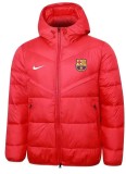 2025-26 Mens Barcelona red Hooded Jacket  Cotton Coat