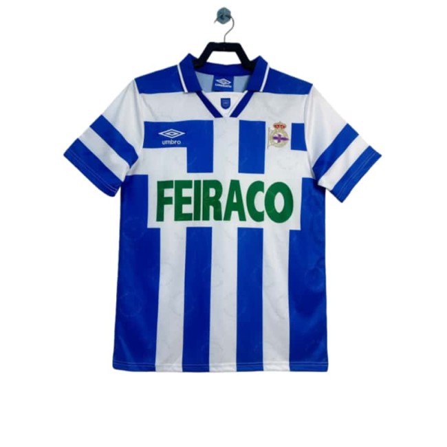 1994-1995 Mens retro Deportivo La Coruna home soccer Jersey