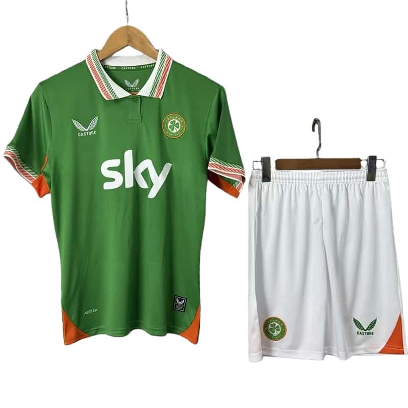 2025-26 Kids Ireland green home  Soccer Jersey