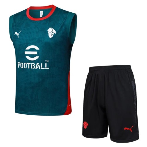 2025-26 Mens AC Milan Green vest Training Short Suit #D25231