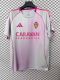 2025-26 Mens Zaragoza pink white soccer jersey