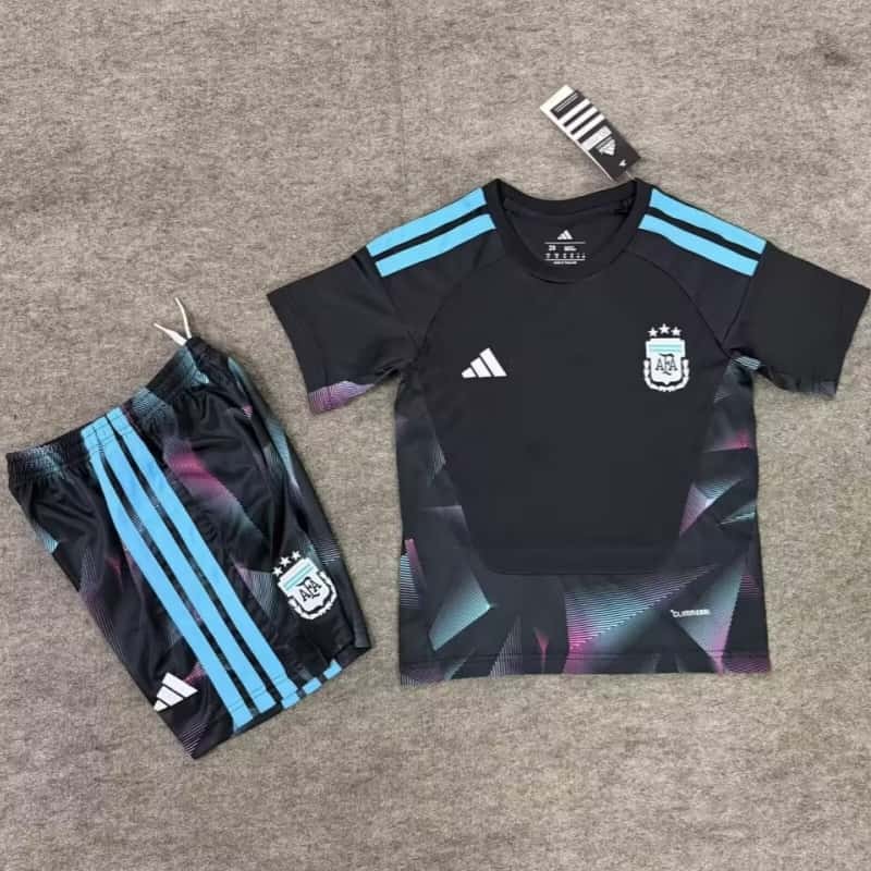 2026-27 Kids Argentina Black goalkeeper  soccer jersey
