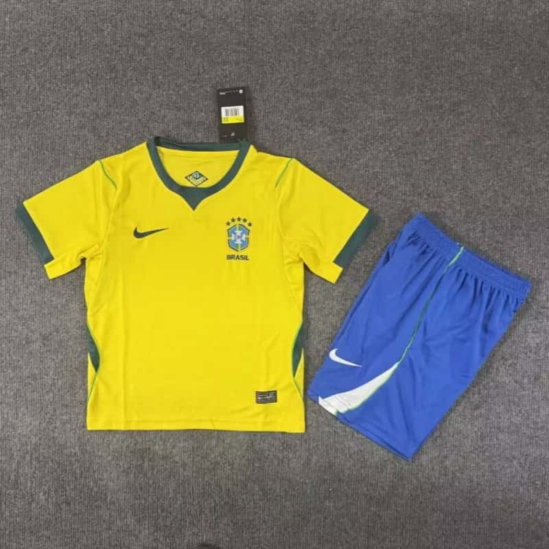 2026-27 Kids Brazil home Soccer Jersey