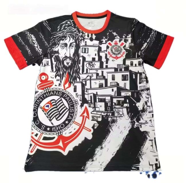 2025-26  Mens Corinthians Black Special Edition  Soccer Jersey